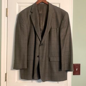 Men’s Oscar de la Renta blazer/sport jacket grey windowpane design.